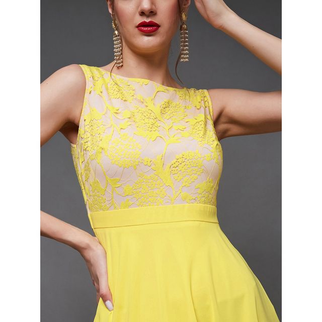 Miss Chase Just My Imagination Maxi Dress | Light Yellow | XL