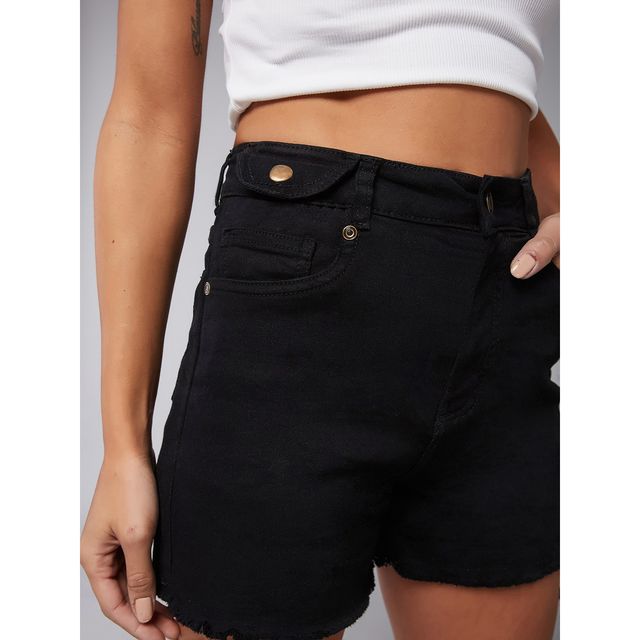 Miss Chase Mischief Maker Denim Shorts | Black | 30