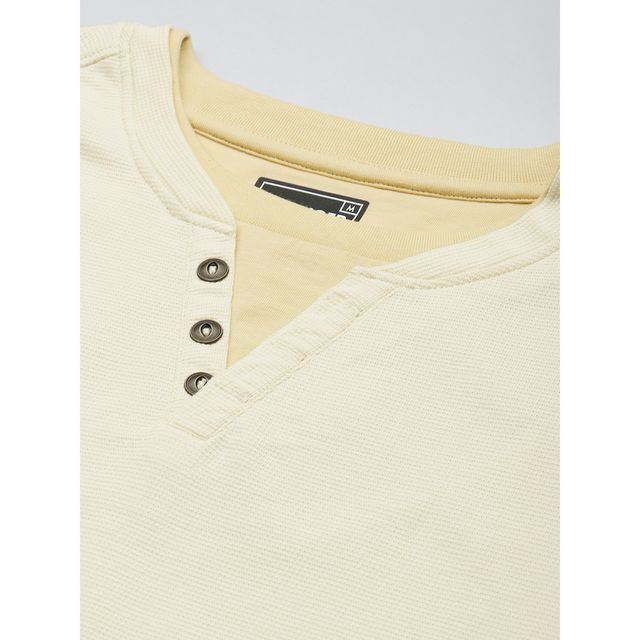 Dillinger Men's Long Sleeve Airtex Fabric Round & V Neck T-shirt | White - 2XL