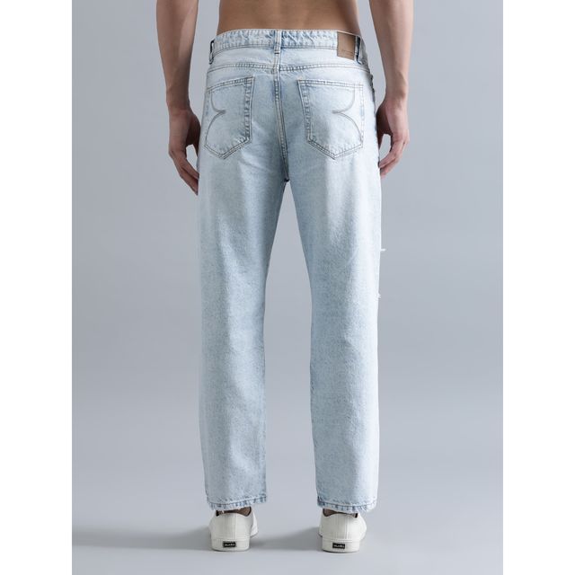 Bene Kleed Men's Light Blue Relaxed Fit Solid Highly Distressed Jeans - 32 | BOMDT138XL49-666EL-D6