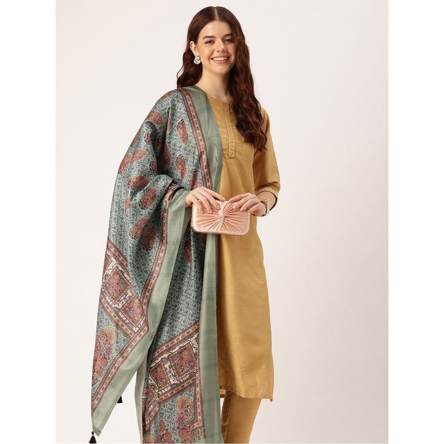 Ishin Turquoise Cotton Dupatta | 1012