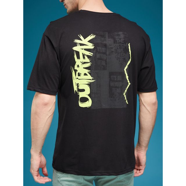 Smartees Men's Printed T-shirt | Black - XL