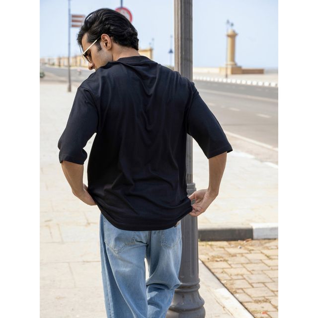 Bonorganik Men's Venom Oversize Front Print T-shirt | BON12024 | Black - M