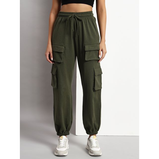 Q-rious Women's SkyTrek Cargo Joggers | LYM-CARGO | Olive - 34