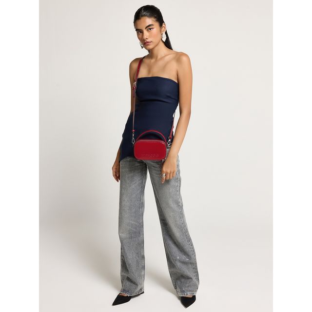 Miraggio Women's Solid PU 2.6 L Crossbody Bag | Red