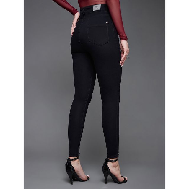 Miss Chase Women s Brave And Free Soul Skinny Jeans | Black | 32