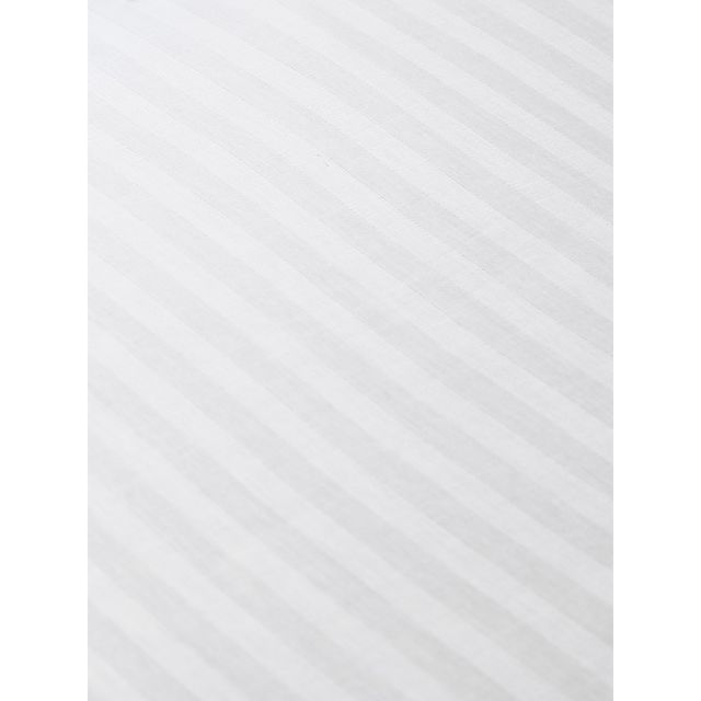 Hosta Homes White Striped 300 Tc Satin Cotton King Size Bed Sheet With 2 Pillow Covers