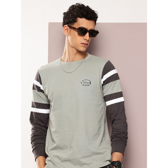 Buy Dillinger Men's Pure Cotton Long Sleeves Casual T-shirt | Grey