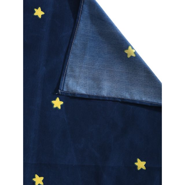 Hosta Homes 220 Gsm Glaced Cottonblue Moon & Stars Printed Single Bed Sheet With 1 Pillow Covers