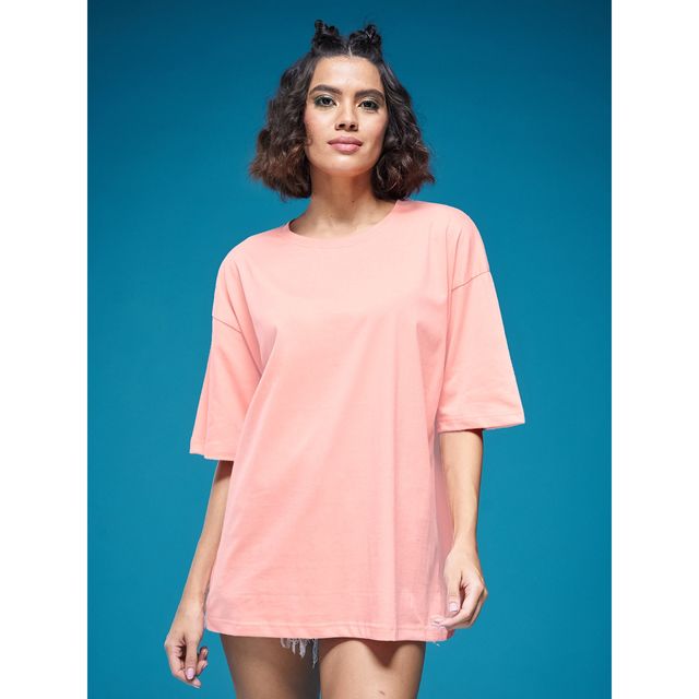 Smartees Women's Solid T-shirt | Peach - M