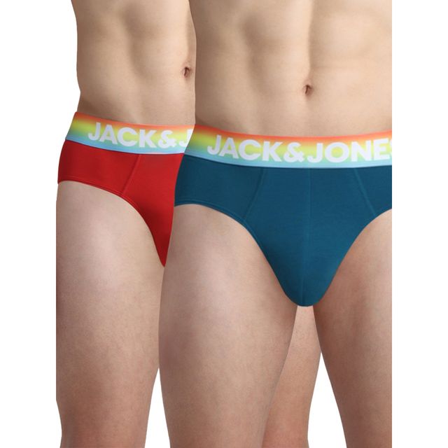 JACK & JONES Men's Kicker Brief | Pack of 2 |Mykonos Blue - L