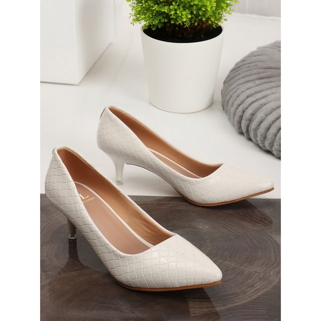 Carlton London Women White Heels Sandal - UK5