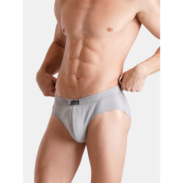Fcuk Play Preston | Men s Briefs Pack of 2 | Ultimate Gray | Orange | M