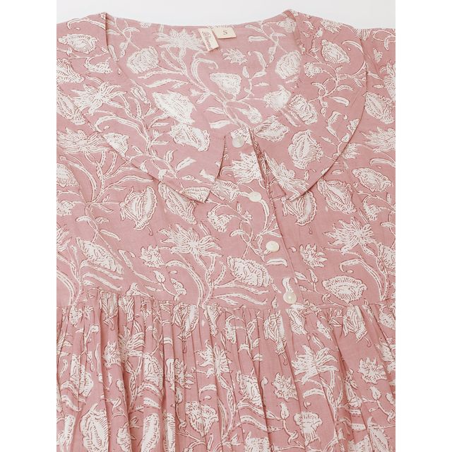 Divena Floral Printed Cotton Ethnic Dress for Women | DK1056 | Lavender - L