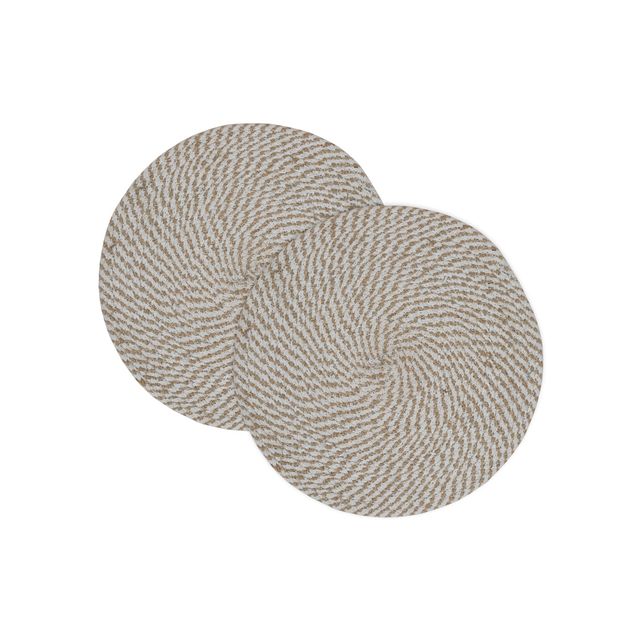 Hosta Homes Pure Cotton White & Beige Reversible Table Place Mats | Pack of 2
