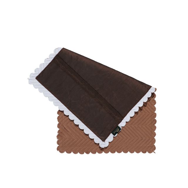 Hosta Homes Velvet Fabric Laser Cut Brown Pillow Cover Pack of 2
