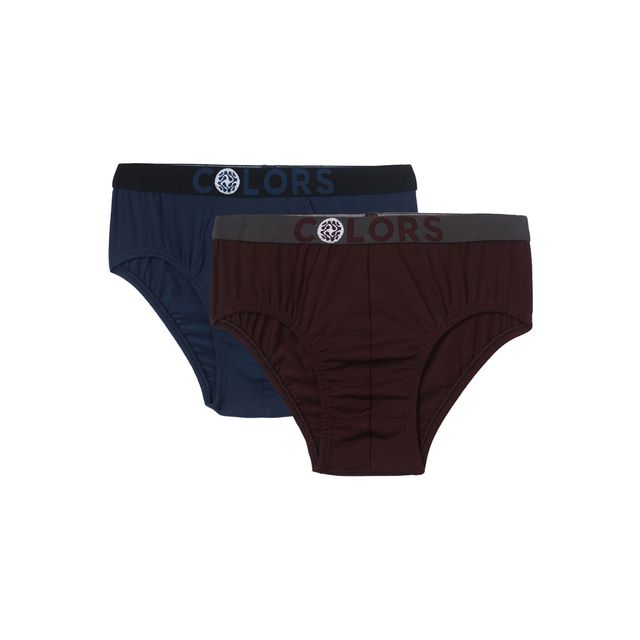 Rupa Colors Kid's Mini Brief Junior Style 109 Airforce Blue & Wine - 70 cm Pack of 2