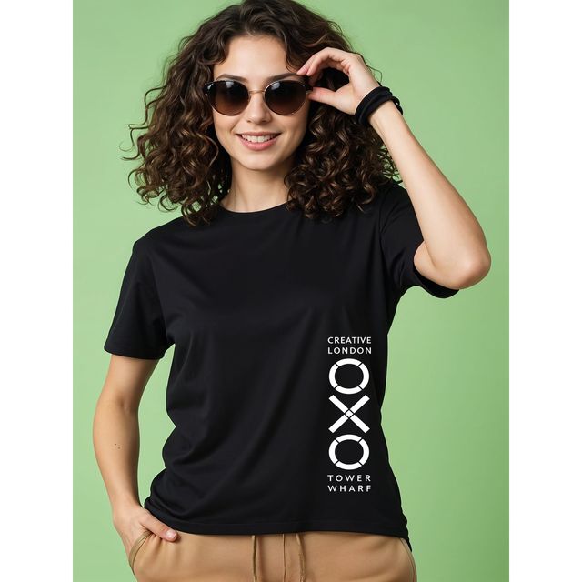 Smartees Women's Printed T-shirt | Black - XL