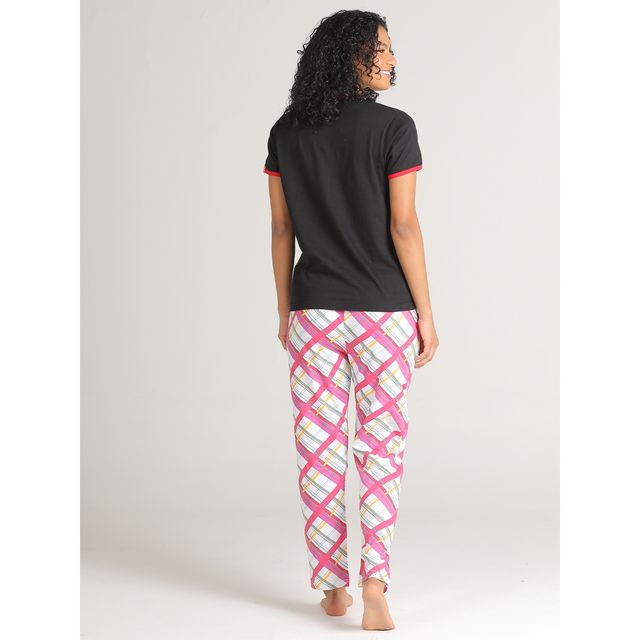 evolove Women's Pajama Set Black NPSKCBKW21 M5031-M
