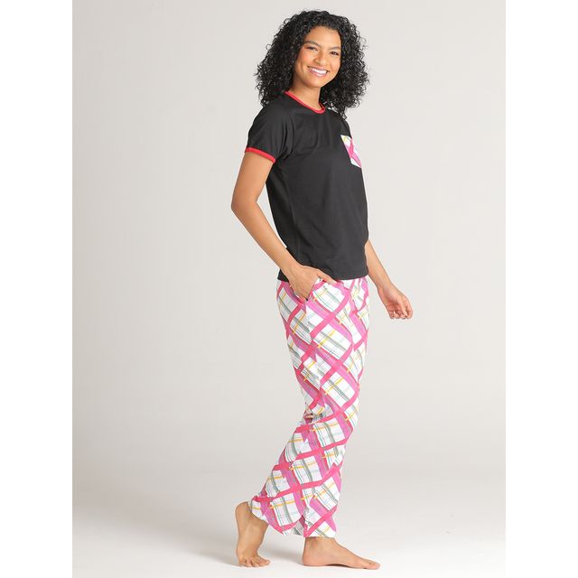 evolove Women's Pajama Set Black NPSKCBKW21 M5031-M