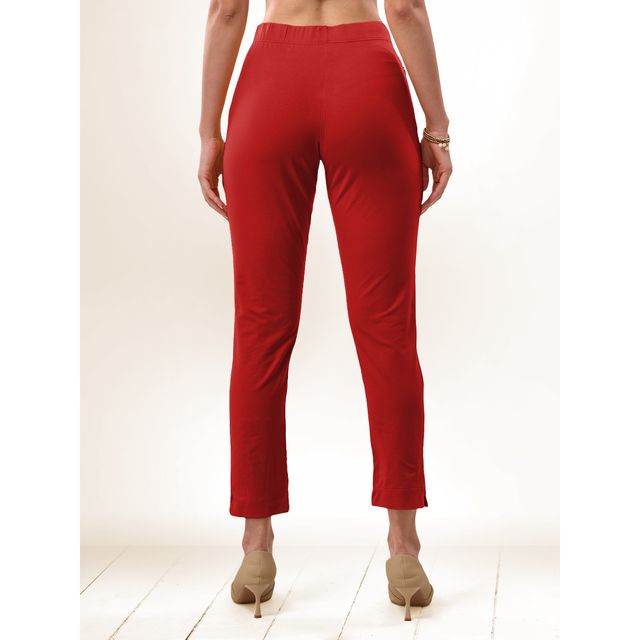 Lyra Women's Straight Pant Premium | Red - S