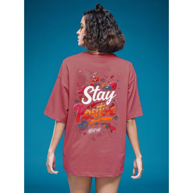 Smartees Women's Oversize Printed T-shirt | WW - 2034 | Onion Pink - XL