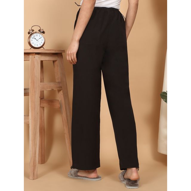 Sweet Dreams Women Solid Pyjama - XL | F - Lap - 4259 Black