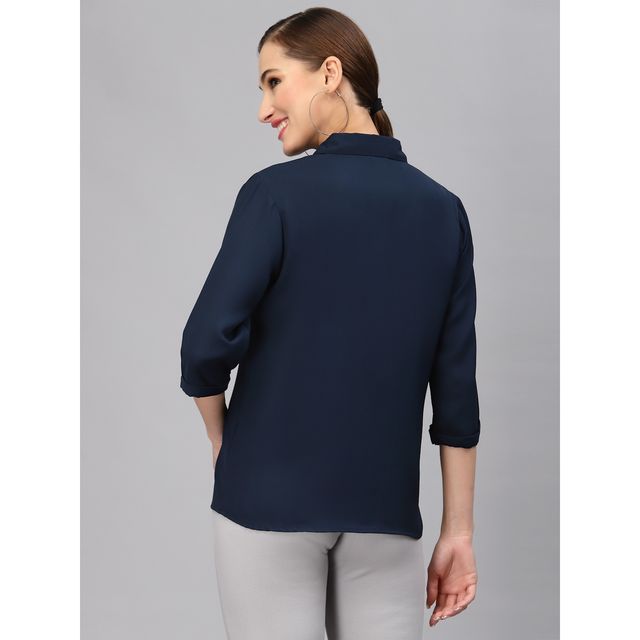 Style Quotient Women Navy Blue Solid Shirt | XL | AW22SQSYDNEY - Navy