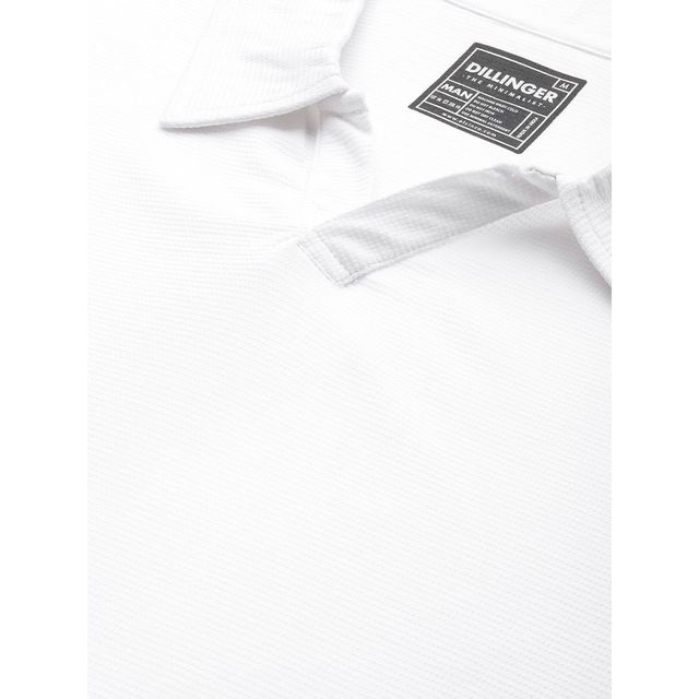 Dillinger Men's Polo Collar Pure Cotton Long Sleeve T-shirt | White - 2XL