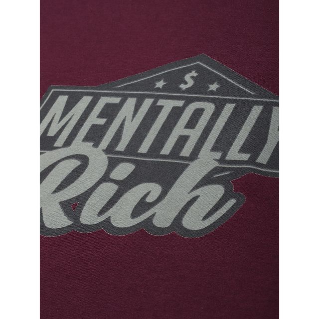 Difference of Opinion Men Long Sleeve Colourblocked Printed T-shirt - Burgundy | Pure Cotton | L