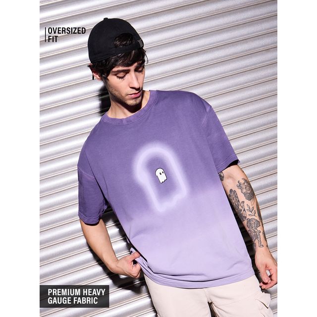 The Souled Store Men's TSS Originals Shadow Oversized T-shirt | Purple - 2XL