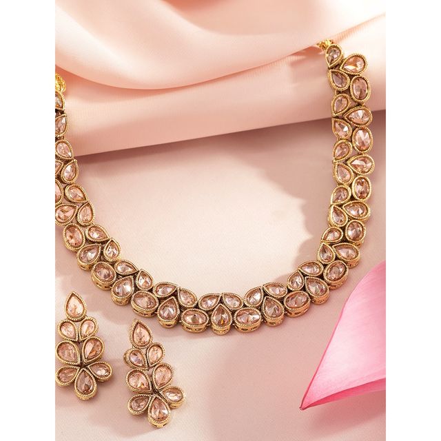 Rubans Gold-Plated Handcrafted Kundan Jewellery Set
