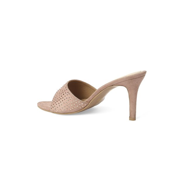 Tao Paris Embellished Open Toe Suede Kitten Heels Women's Peach | UK3
