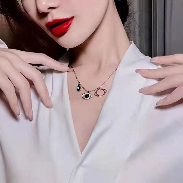 Salty Fashion Sapphire Evil eye Necklace for Women