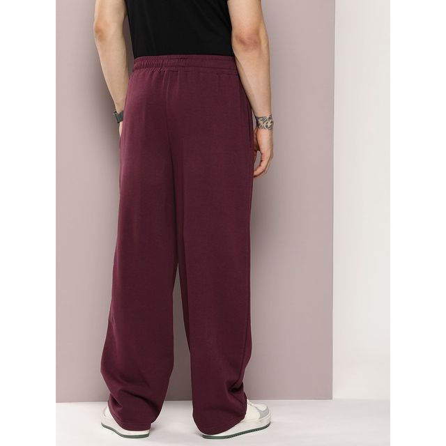 Dillinger Men's Light Weight Relaxed Fit Baggy Knitted Pants | Burgundy - L