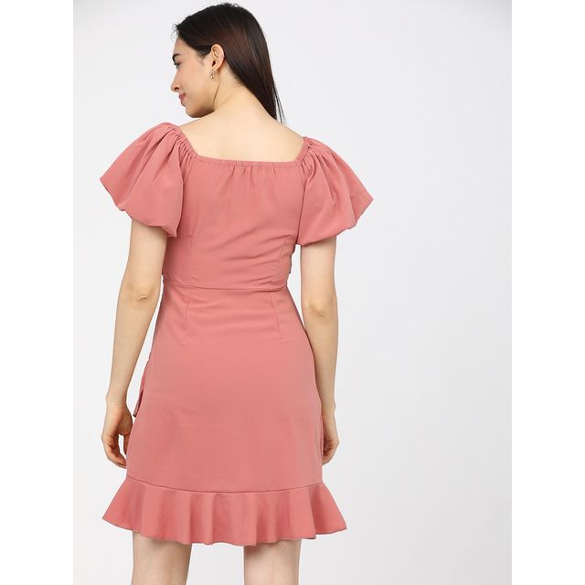 Tokyo Talkies Women's Below Knee Length Dress | Pink - L