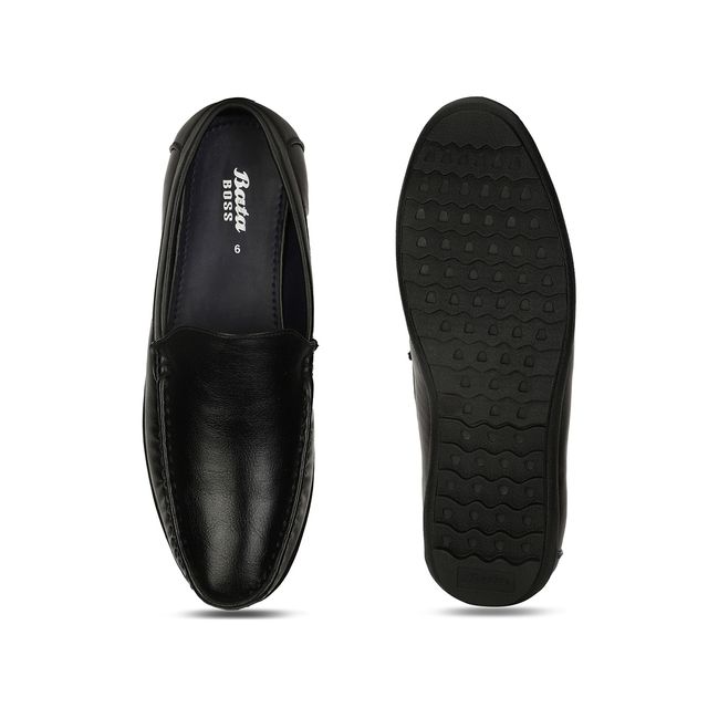 Bata Black Slip On Formal Flate Shoes For Men | 9 UK