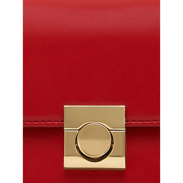 Miraggio Women's Solid PU Leather 2.6 L Crossbody Bag | Red