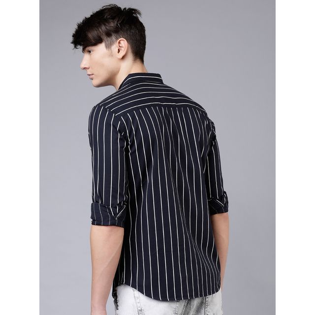 Highlander Men Slim Fit Striped Pure Cotton Casual Shirt | Multicolor | S