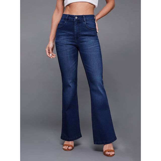 Miss Chase Meraki Soul Midrise Bootcut Jeans | Navy Blue | 30