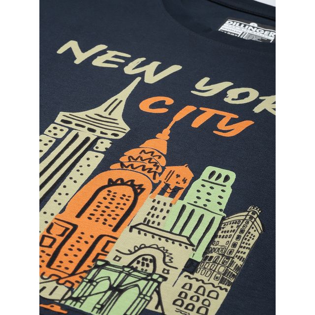 Dillinger Women's Regular Fit Printed T-shirt | WMNCR572NVY | Navy Blue - M