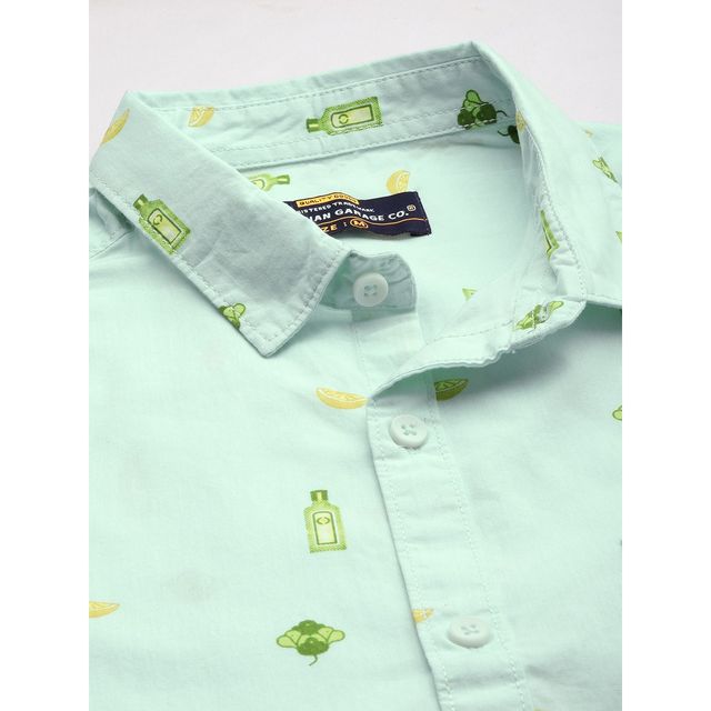 The Indian Garage Co Men's Regular Fit Shirt | Green - M