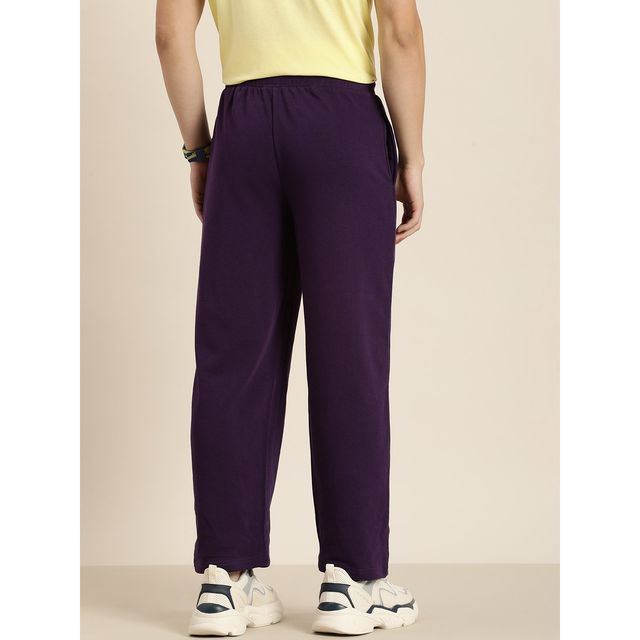 Dillinger Men's Lightweight Relaxed Fit Baggy Knitted Track Pants | Purple - S