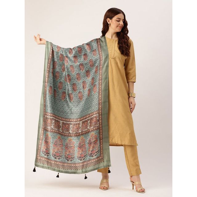 Ishin Turquoise Cotton Dupatta | 1012