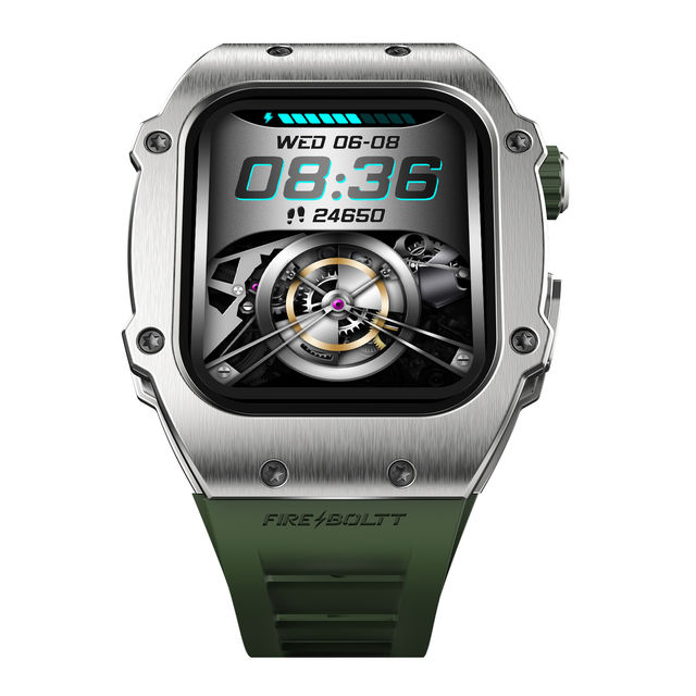 Fire-Boltt Ashphalt Smartwatch | 1.91" Display | BT Calling - Silver Green