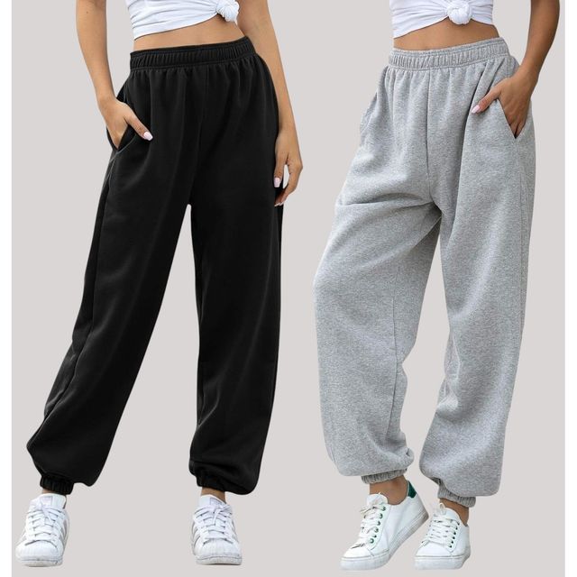 Q-rious Women's Cozyflex Joggers | Plaz-CARGO-2c | Black & Grey - 32