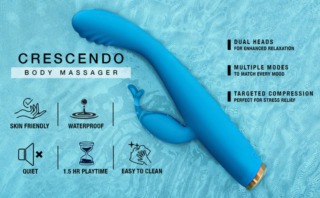 Mschief Crescendo Dual Spot 10 Frequencies And 5 Speeds|Bent Angle| Waterproof | Massager
