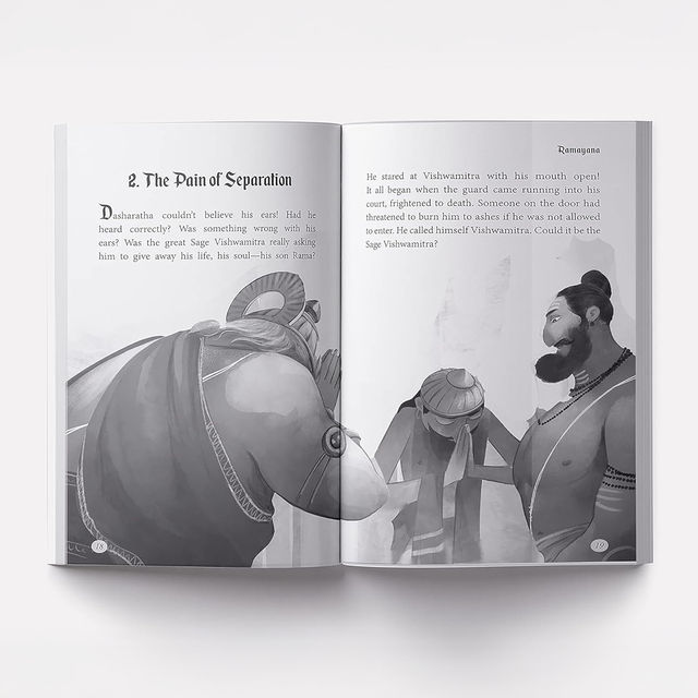 Illustrated Ramayana For Children (Black And White)