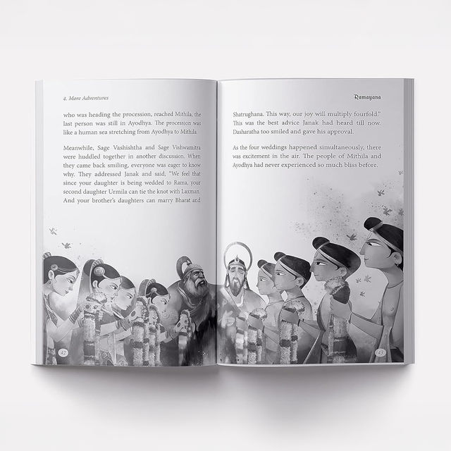 Illustrated Ramayana For Children (Black And White)