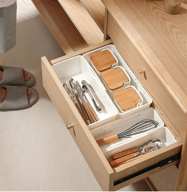 New Dawn Set Of 2 Expandable Partition Boxes For Storage With Divider